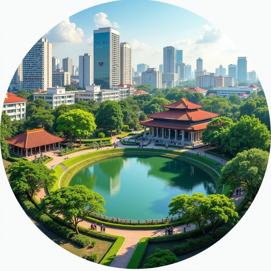 Hinh anh tong quan cac dia diem noi bat tai Quan Cau Giay, Ha Noi